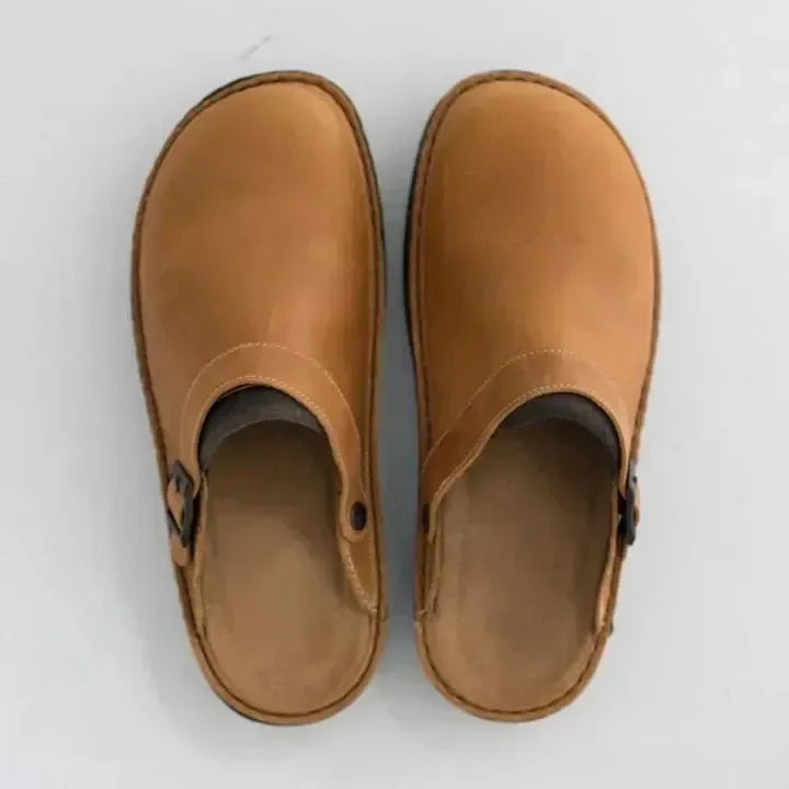 Slippers : Men's Orthopedic Leather Slippers in van Vandaliamo