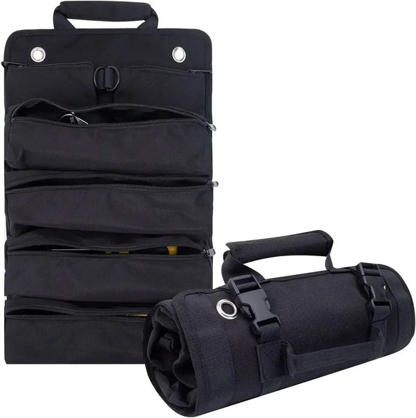 Garage & Vehicles : Roll-up tool bag for organizing tools in Black van Vandaliamo