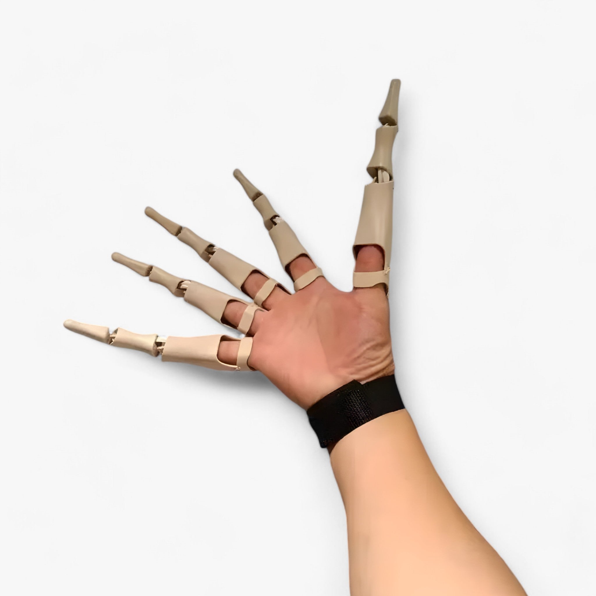 Costume Gloves : Gelede Skeletvingers - Realistische Horrorhandschoen - Zwarte Spinklauwen in van Pantino
