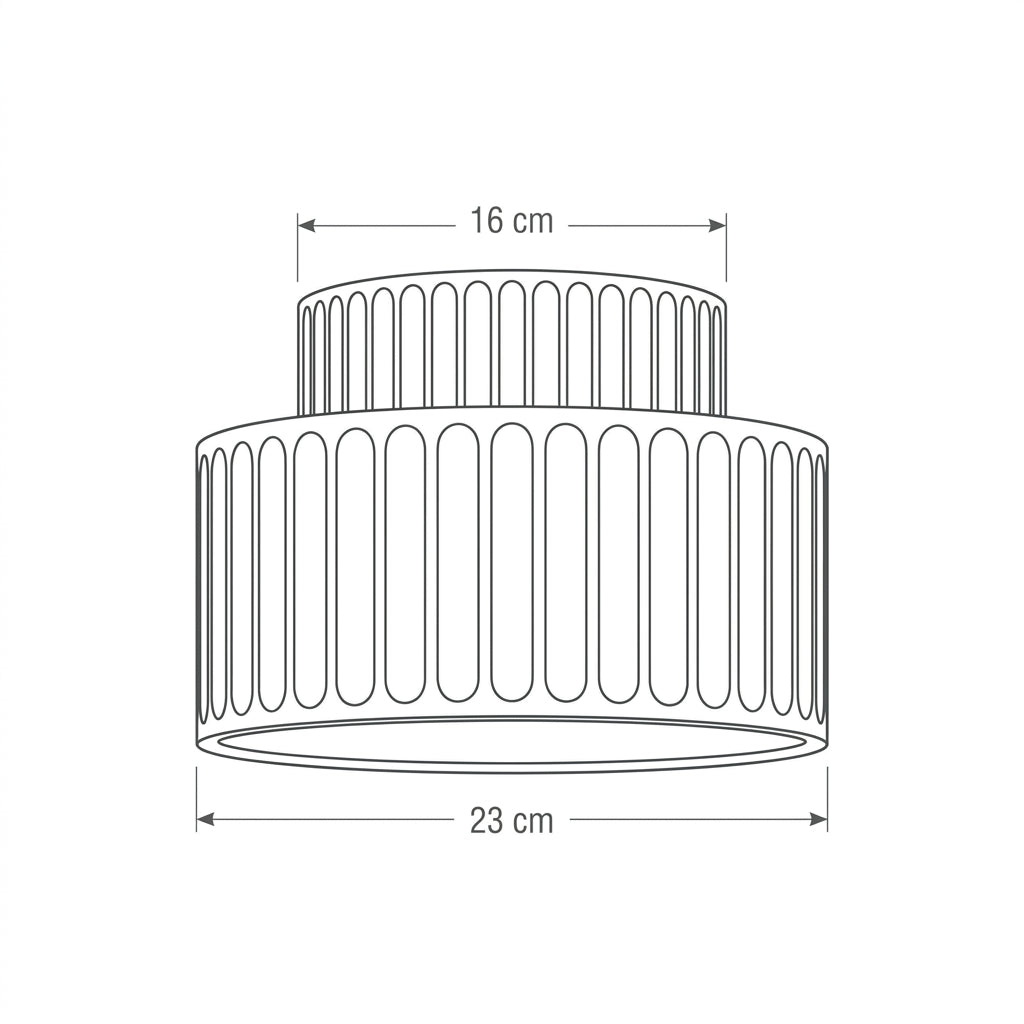 Ribbed Ceiling Lamp - Two-Tier Drum Design