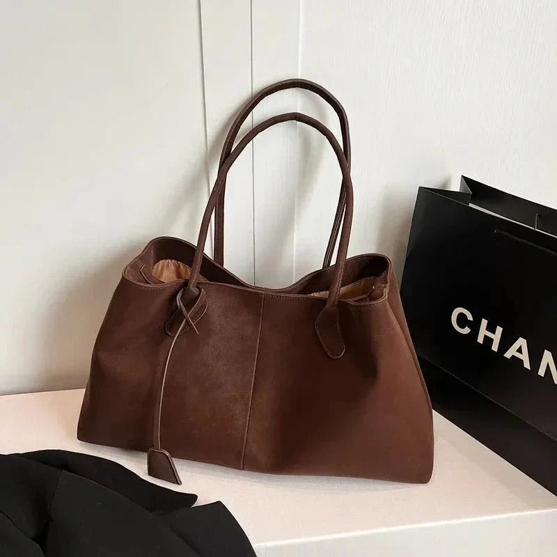 Vegan Suede Handbag Women - Luxury Shoulder Bag with Spacious Design