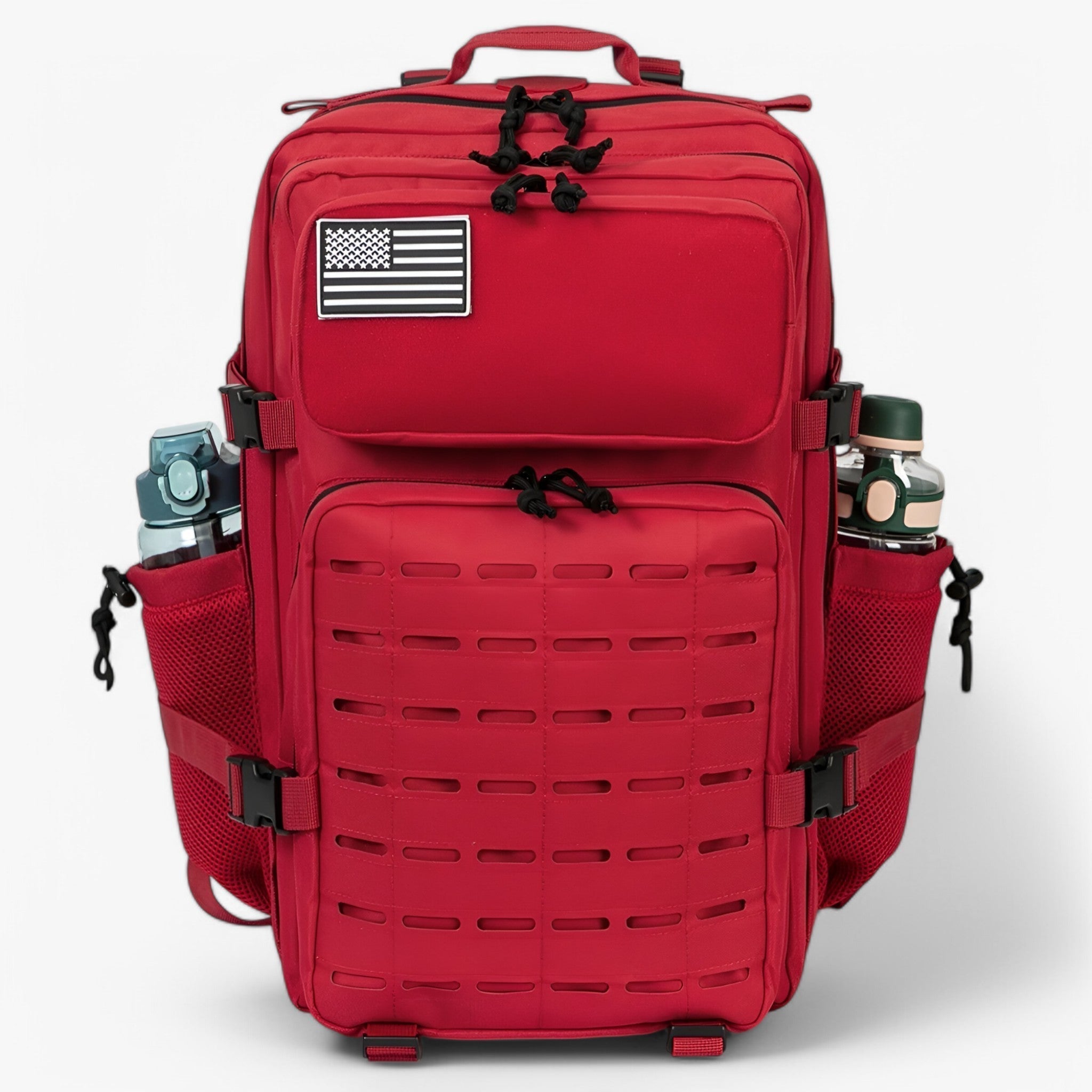 Bags : 40L Waterproof Military Tactical Backpack - Robust, Multi-pocket for Outdoor, Trekking and Survival in 2.0 Red van Vandaliamo