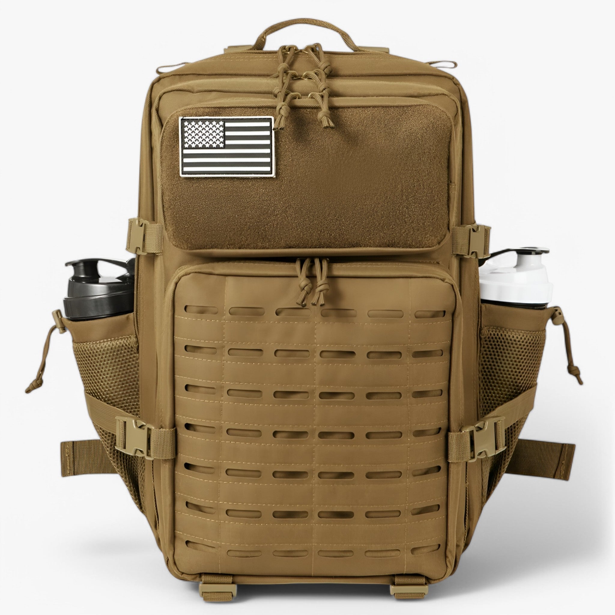Bags : 40L Waterproof Military Tactical Backpack - Robust, Multi-pocket for Outdoor, Trekking and Survival in 2.0 Khaki van Vandaliamo