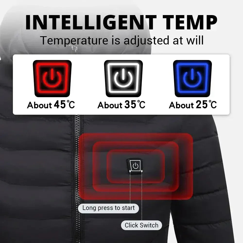 Jackets : Unisex Rechargeable Heated Winter Jacket - Adjustable Heat Zones in van Vanda Liamo