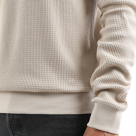 Menswear/Knitwear : Men's Sweater - Zip Collar with Waffle Texture in van Vanda Liamo