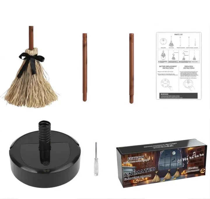 Floating Witch Broom - Sound and Motion Activated