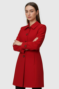 Mid-Length Red Winter Coat