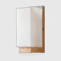 Wall Sconce with Rectangular Wood Frame and Glass Shade