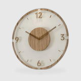 Stylish Modern Wall Clock 30cm – Acrylic & Wood, Silent Movement