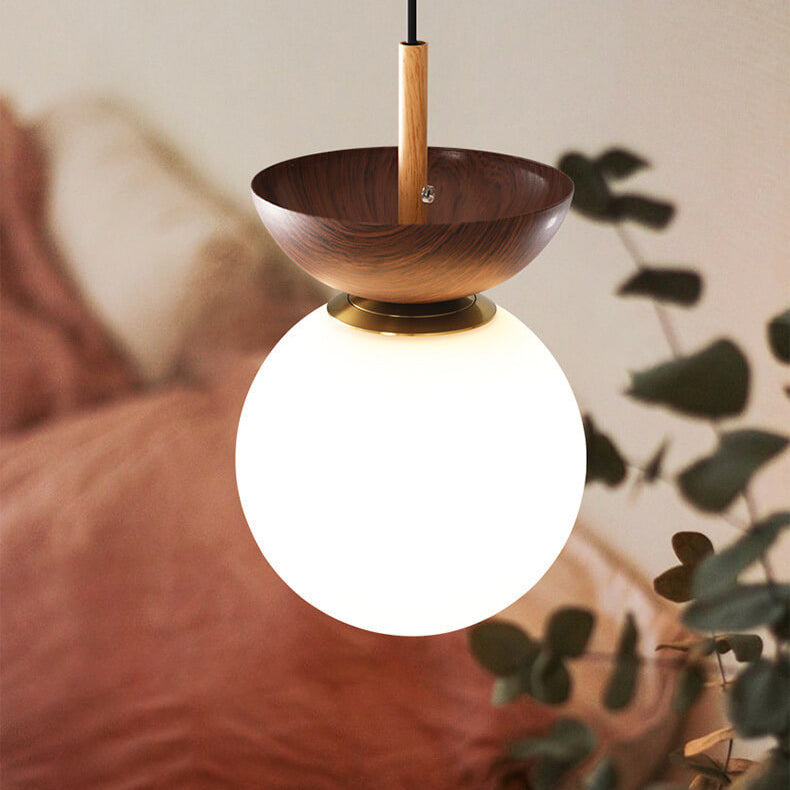 Home Decor : Nordic Orb Ceiling Lamp - Wood Grain & Metal Accent in van Vandaliamo