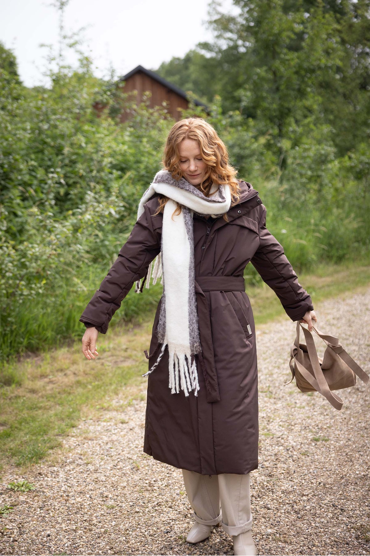 Coat : Long Padded Coat with Belt in van Vandaliamo