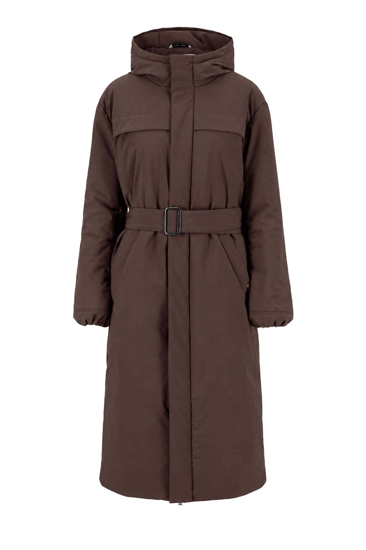 Coat : Long Padded Coat with Belt in van Vandaliamo