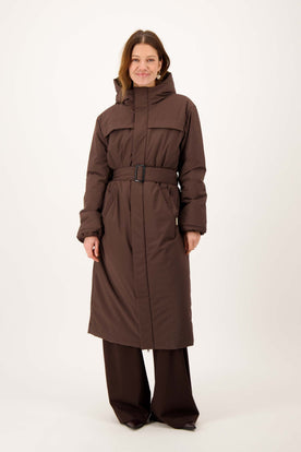 Coat : Long Padded Coat with Belt in van Vandaliamo