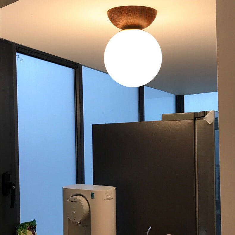 Home Decor : Nordic Orb Ceiling Lamp - Wood Grain & Metal Accent in van Vandaliamo