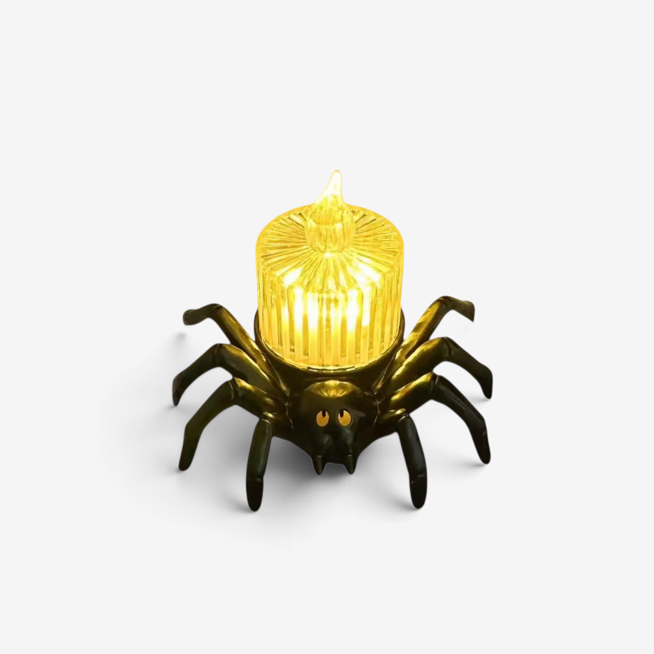 Gifts – Seasonal – Halloween : Spider-Shaped Decorative Halloween Candle Holder in Spider Vertical Striped Candle van Vandaliamo