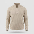 Men's Sweater - Zip Collar with Waffle Texture