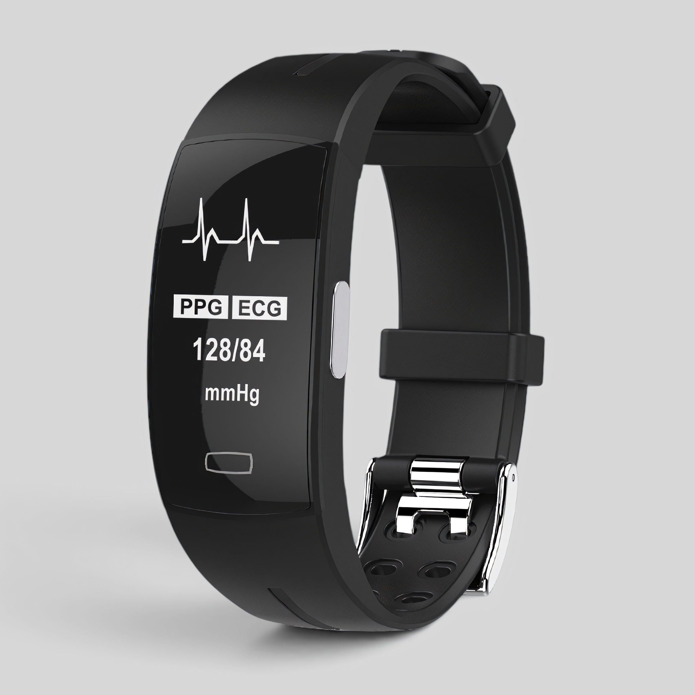 Blood pressure and heart rate monitor, black silicone, with