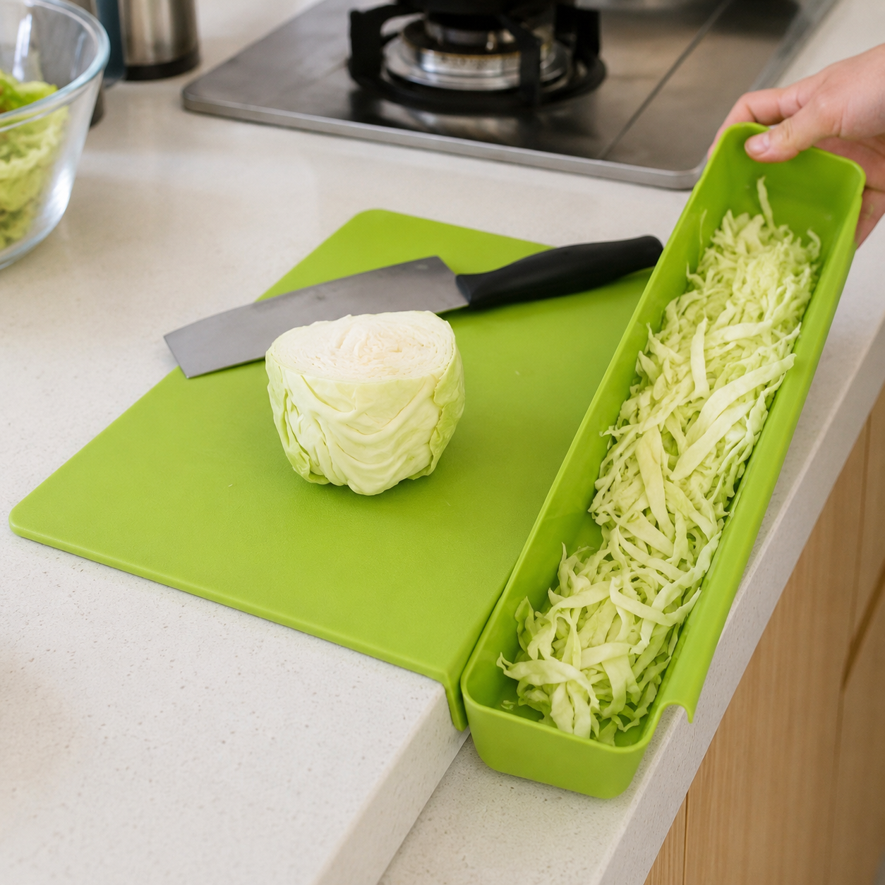 2 in 1 Cutting Board with Integrated Scrap Tray