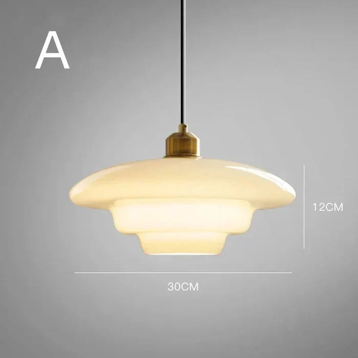 Calistre - Mid-Century Milky Glass Pendant Light