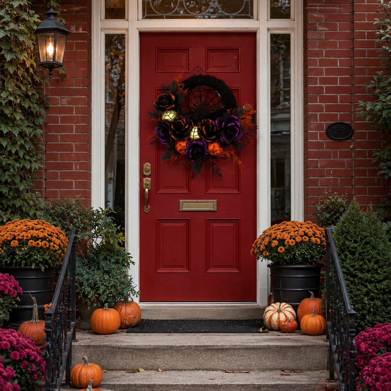 Gifts – Seasonal – Halloween : Spider and Black Rose Halloween Wreath in van Vandaliamo