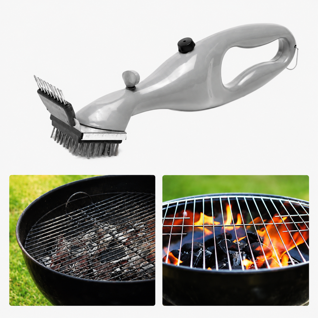 Steam-Powered BBQ Grill Cleaning Brush