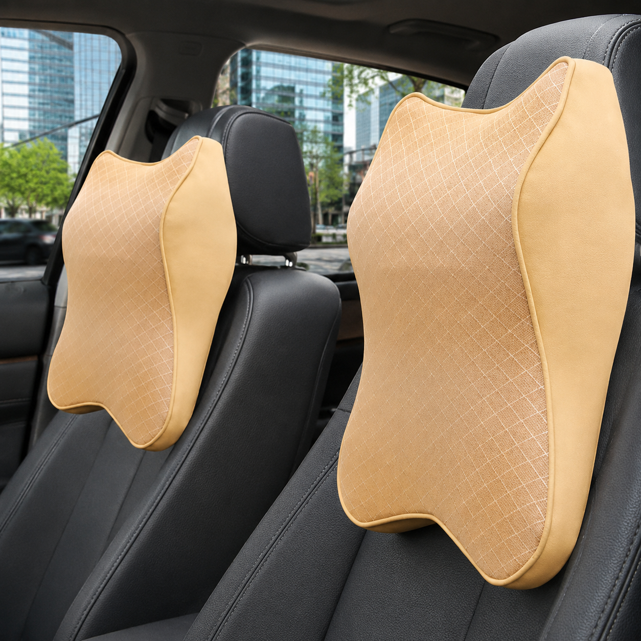 Memory Foam Car Seat Neck and Back Pillow