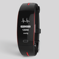 Blood pressure and heart rate monitor, black silicone, with