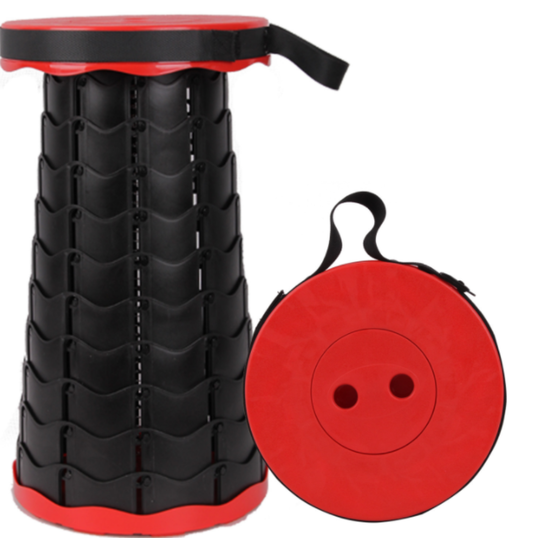 house & garden : Foldable stool with 4 seat heights in Mixed colors Red van Vandaliamo