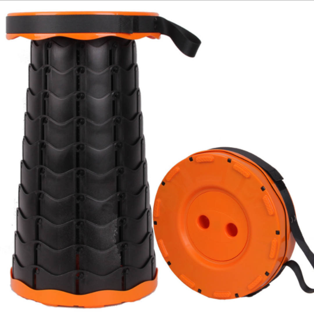 house & garden : Foldable stool with 4 seat heights in Mixed colors Orange van Vandaliamo