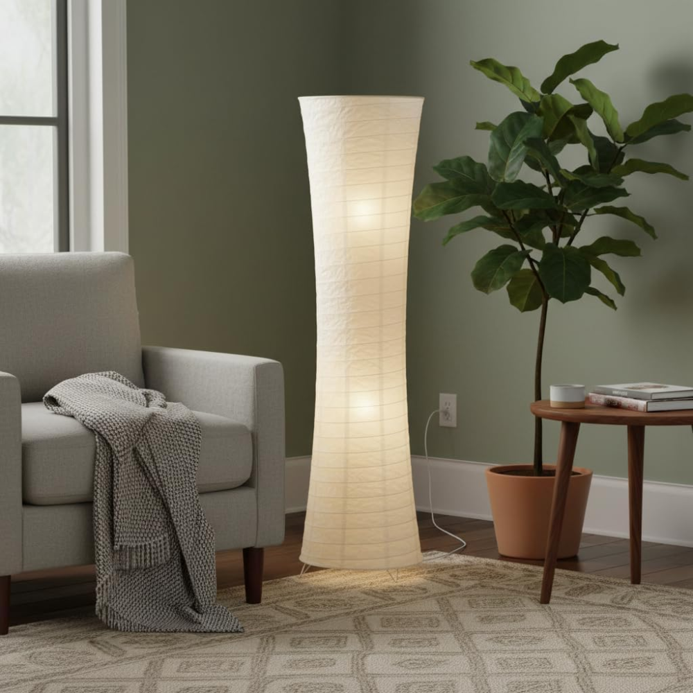 Sculptural LED Floor Lamp – Warm Living Room Ambience