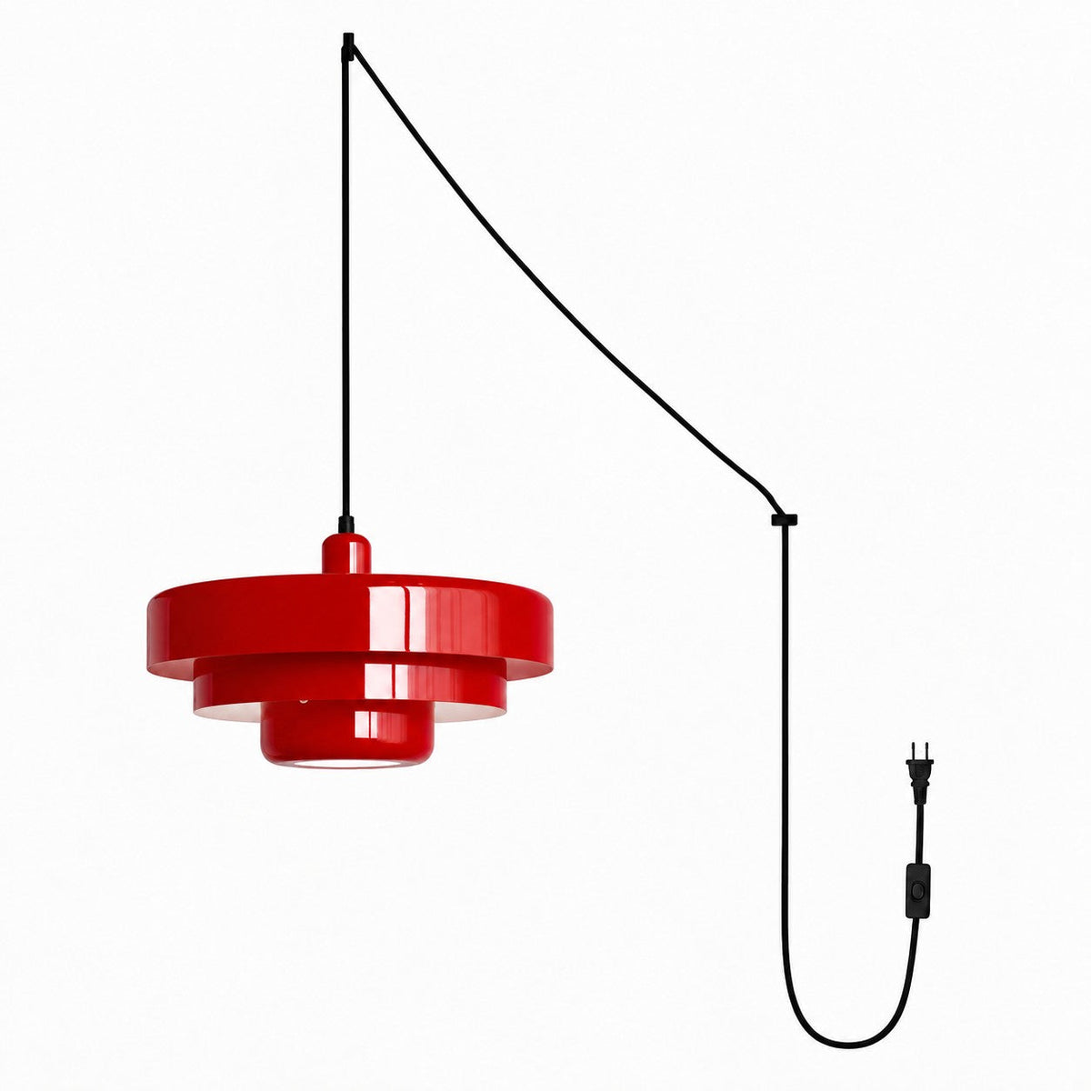 Home Decor : Retro Bauhaus Plug-In Pendant Light - Multi Color in Red van Vandaliamo
