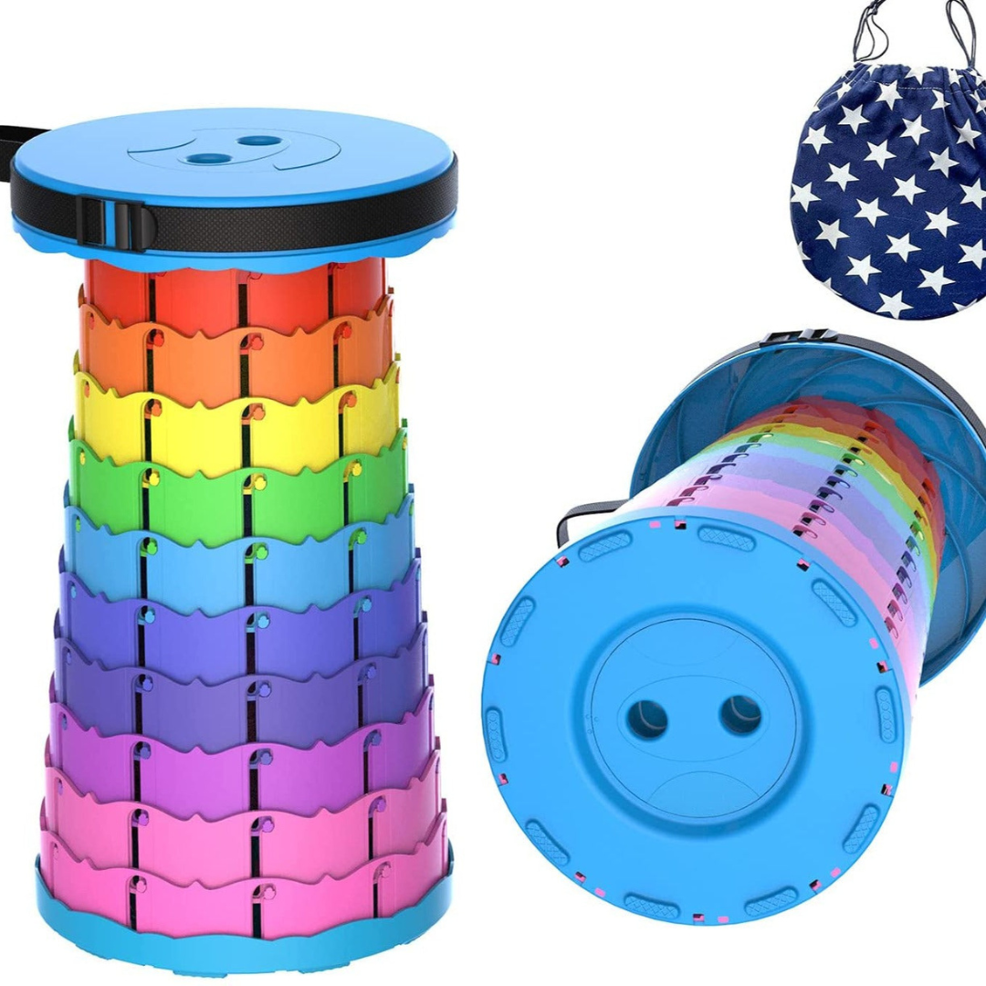 house & garden : Foldable stool with 4 seat heights in Mixed colors Rainbow van Vandaliamo