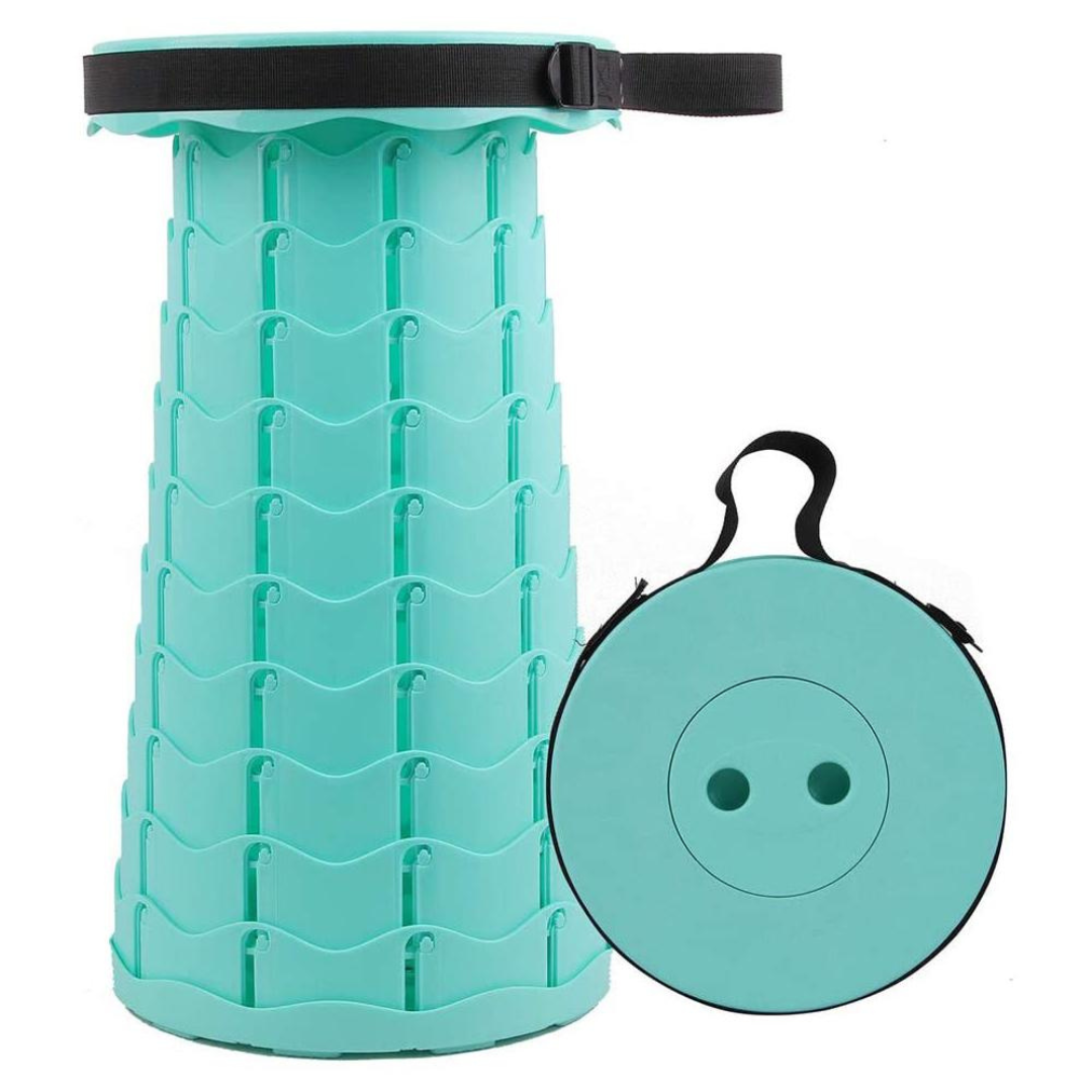 house & garden : Foldable stool with 4 seat heights in Solid colors Cyan van Vandaliamo