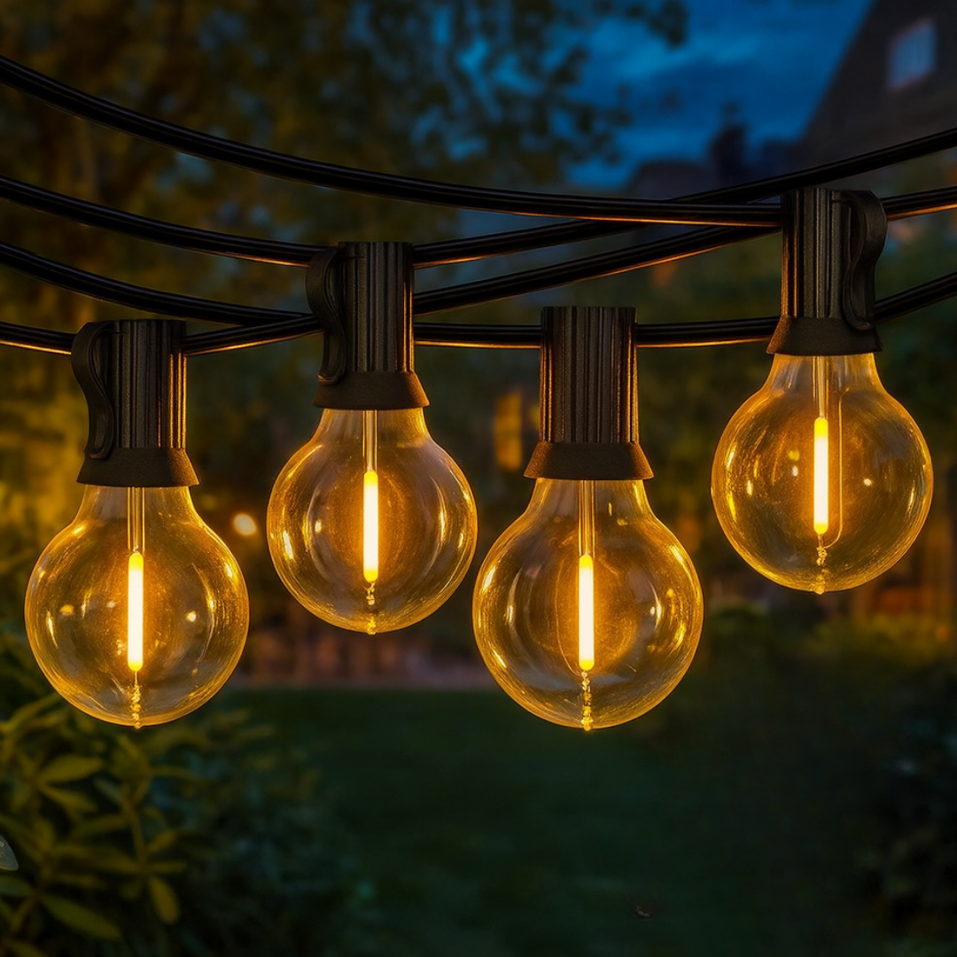 USB Terrace String Lights – Waterproof Warm White Patio Decor