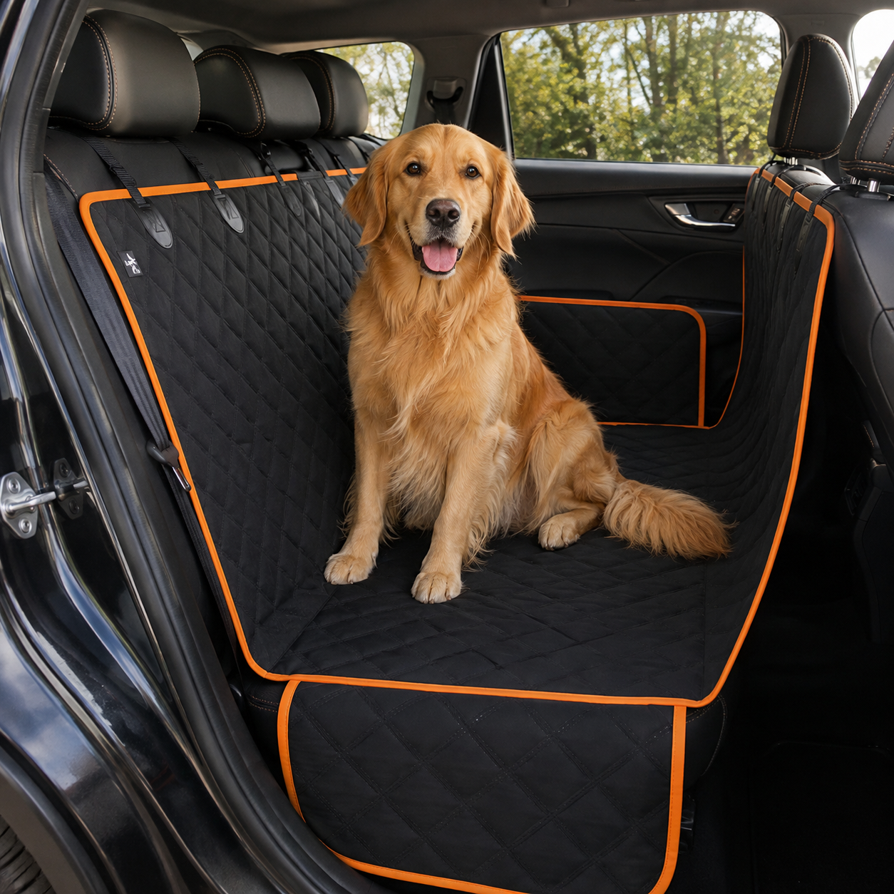 Pets & Supplies : Waterproof Black Car Seat Cover for Dogs - Universal, Extendable, Non-Slip, Full Protection in van Vandaliamo