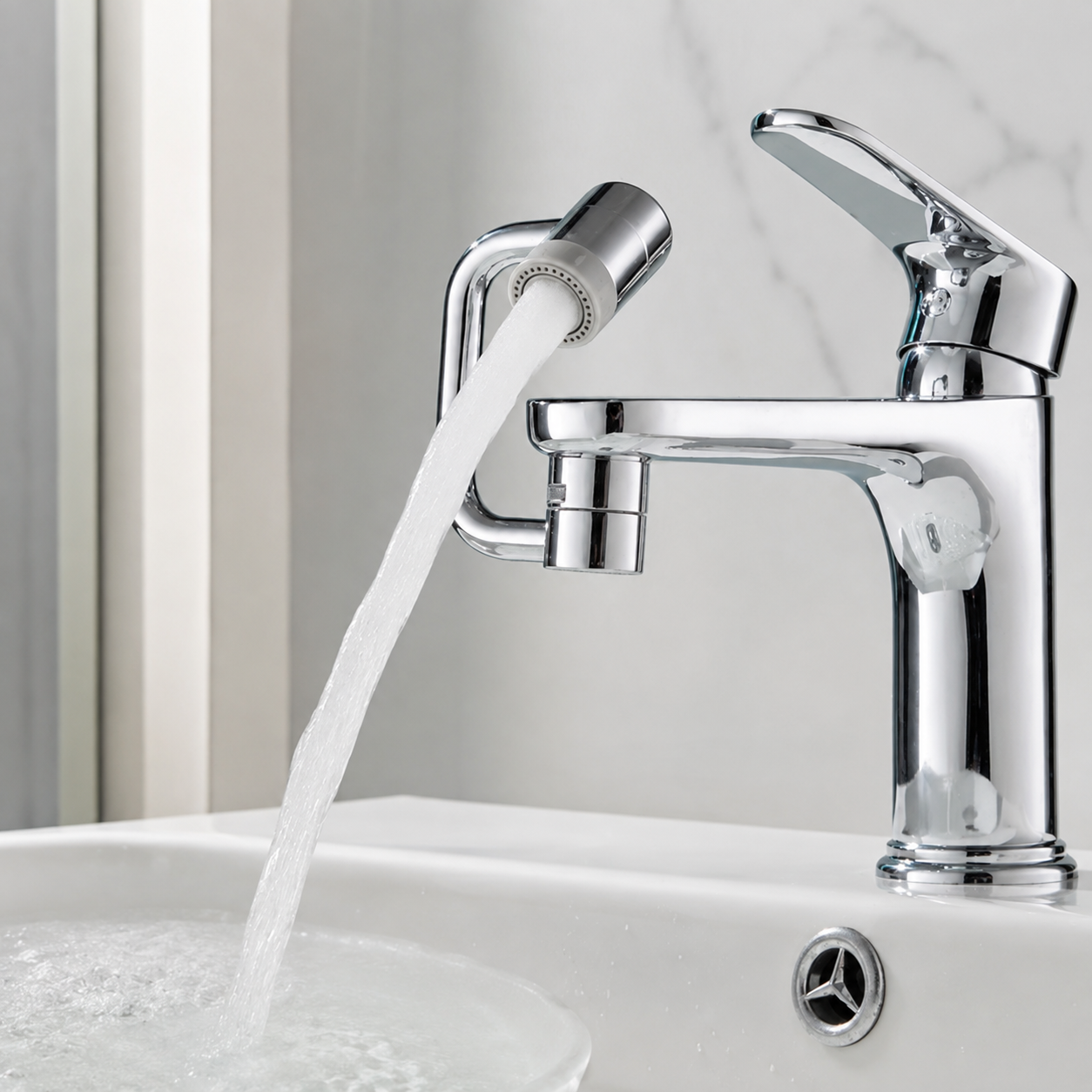Rotating Universal Faucet Extender Attachment