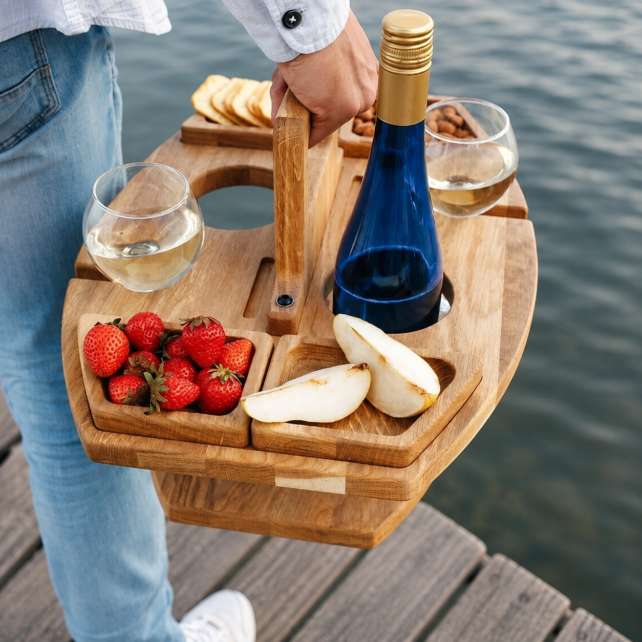 Portable Wooden Mini Picnic Table