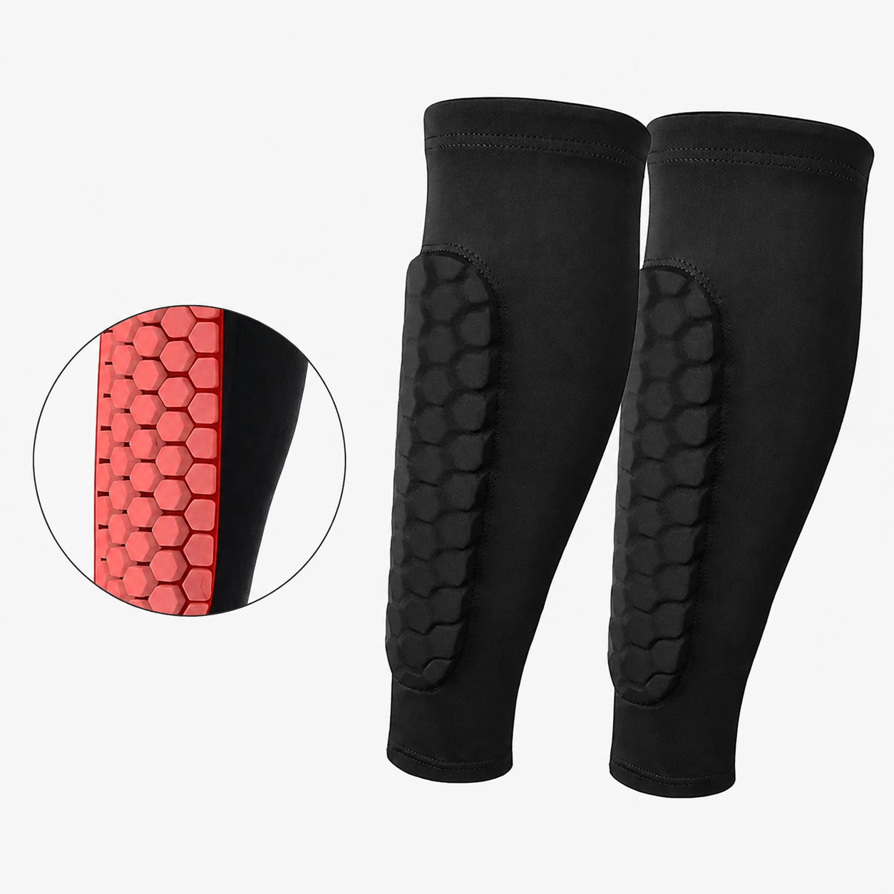 Honeycomb Compression Soccer Shin Guards (1 Pair)