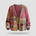 Women's Floral Patchwork Cardigan Vest, Zoe