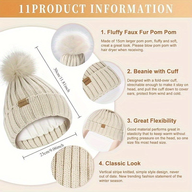 Winter Accessories : 3-in-1 Winter Set - Knit Hat, Scarf, and Touchscreen Gloves in van Vanda Liamo