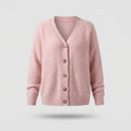 Women's Knitted Vest - Textured Pattern with V-Neck