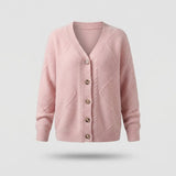 Women's Knitted Vest - Textured Pattern with V-Neck