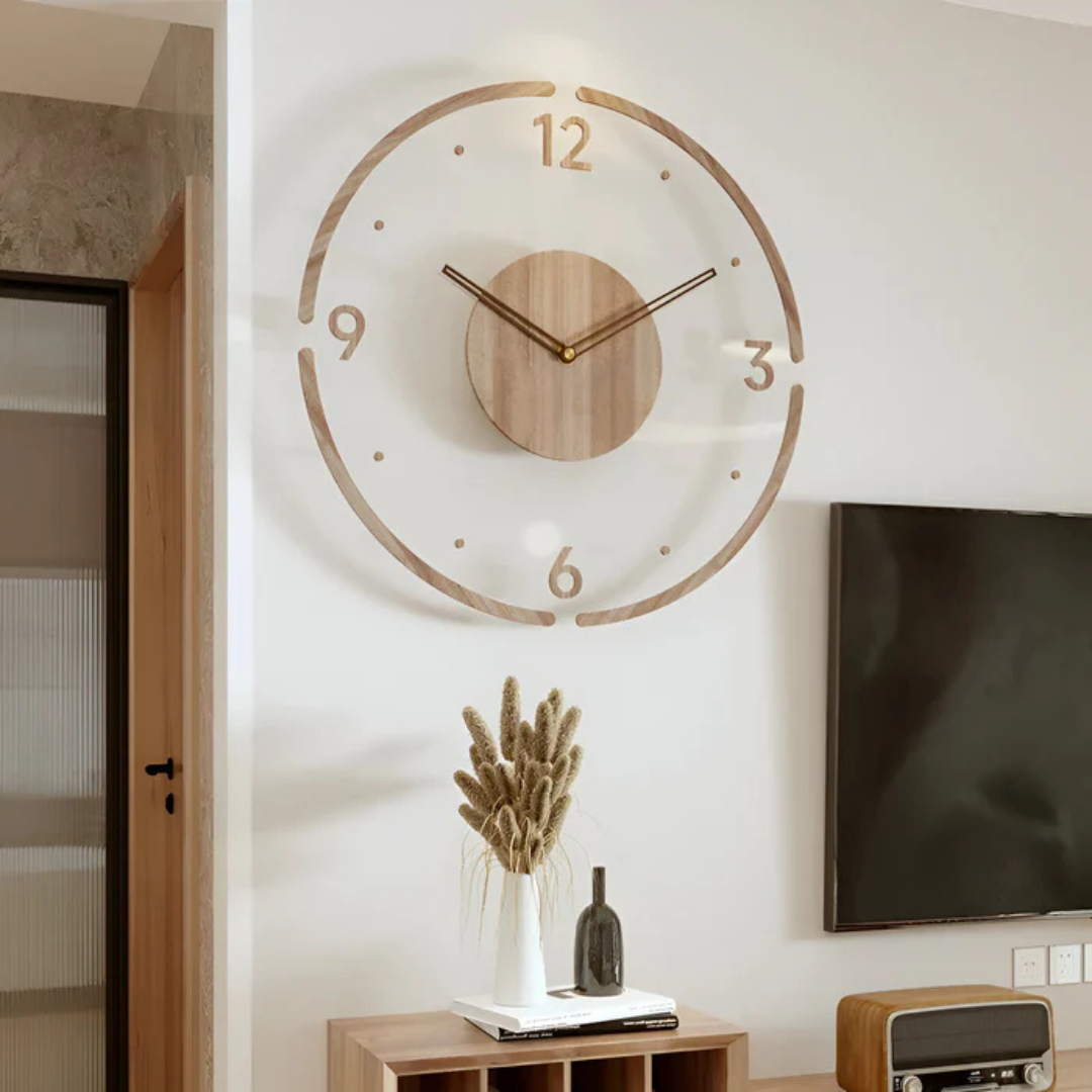Wall Clock : Stylish Modern Wall Clock 30cm – Acrylic & Wood, Silent Movement in van Vanda Liamo