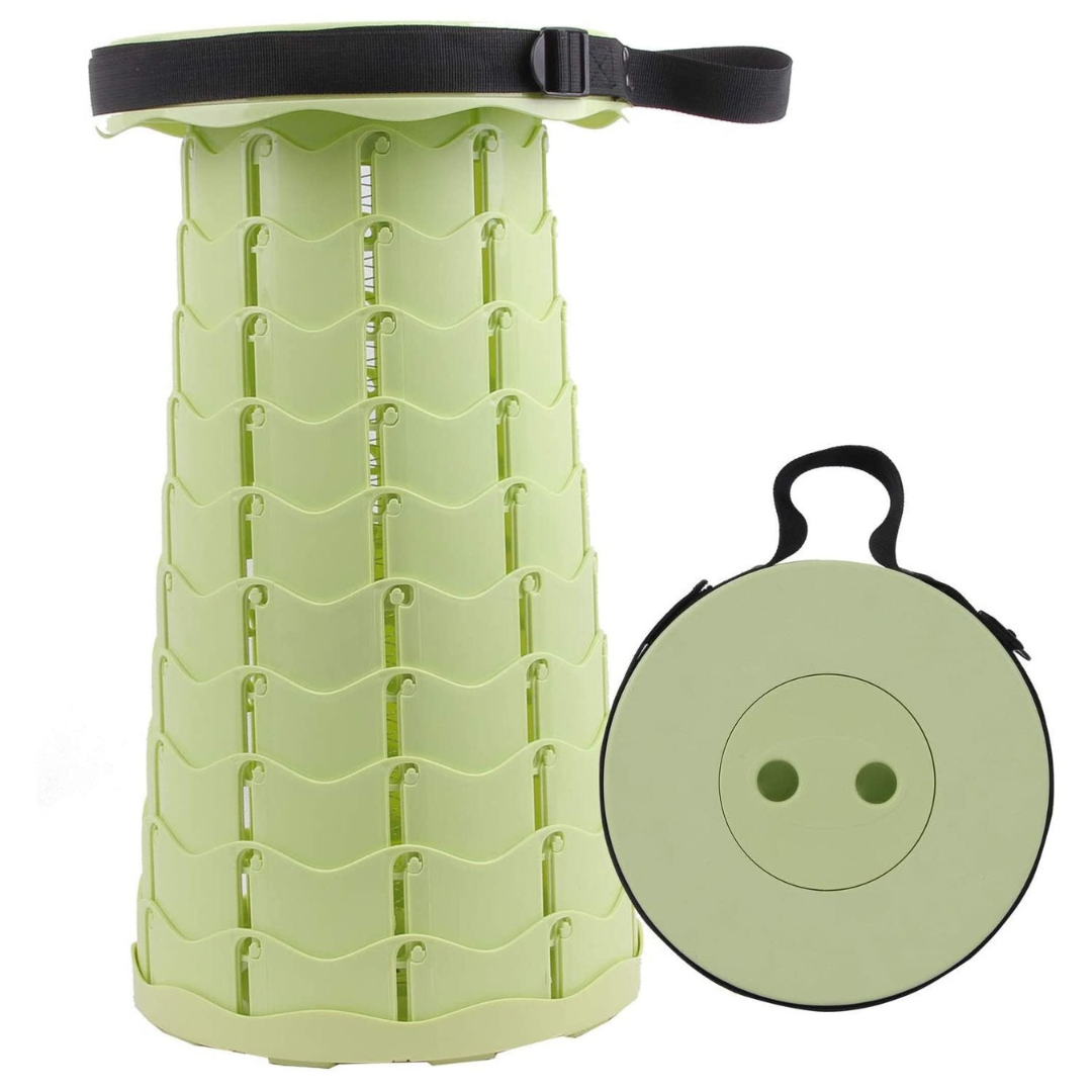 house & garden : Foldable stool with 4 seat heights in Solid colors Green van Vandaliamo
