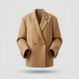 Women's Oversized Blazer - Diagonal Wrap with Lapel Collar