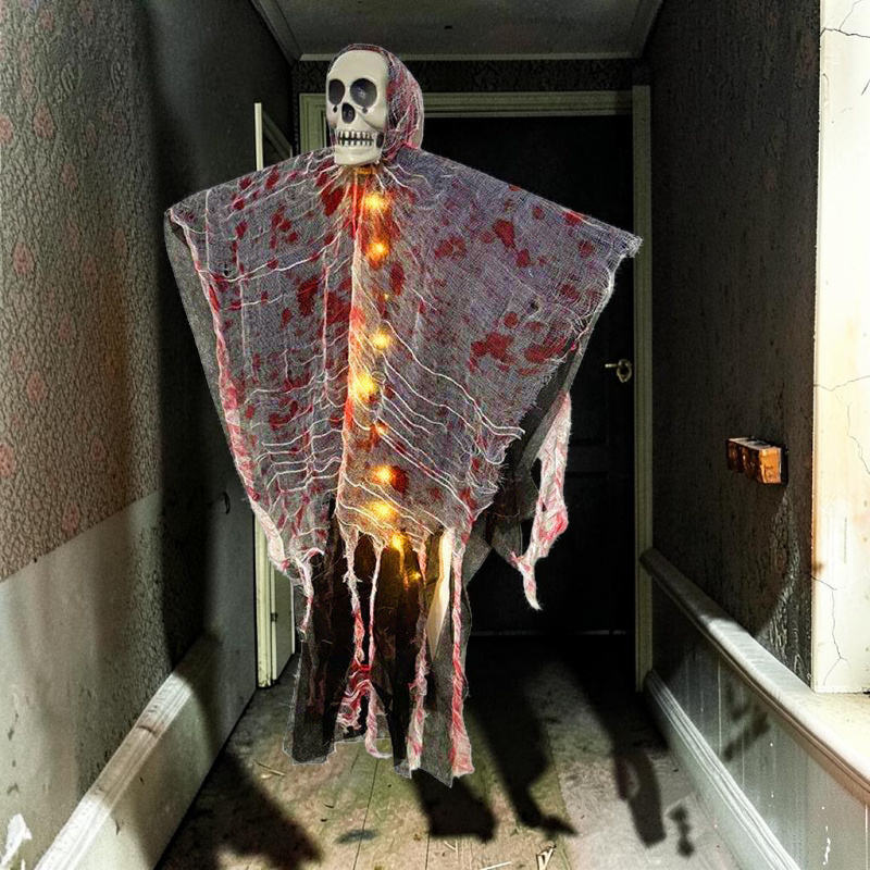 Gifts – Seasonal – Halloween : Luminous Skull Ghost Hanging Decoration in van Vandaliamo