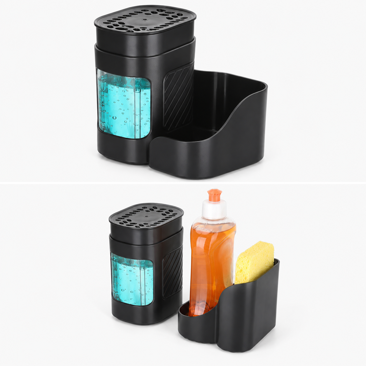3-in-1 Countertop Liquid Soap Dispenser with Sponge Caddy