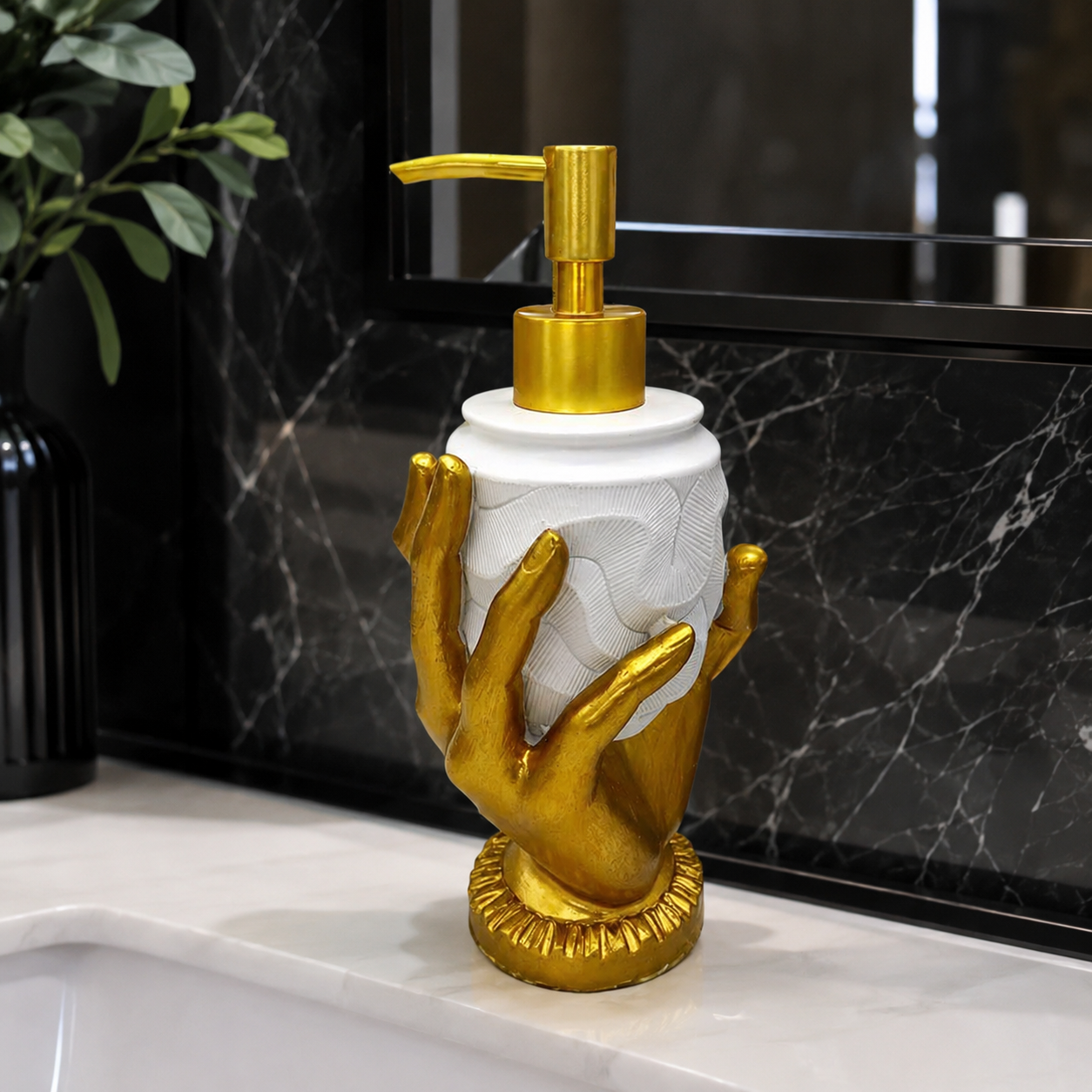 Luxury Sculptural Gold Hand Soap Dispenser