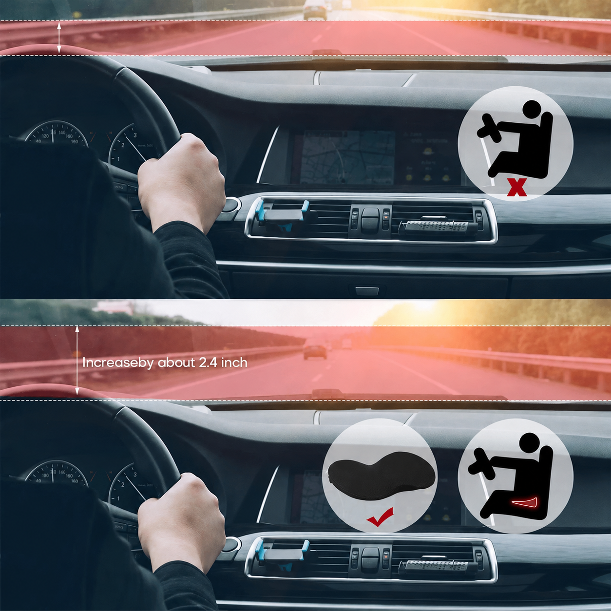 Memory Foam Car Booster Seat Cushion