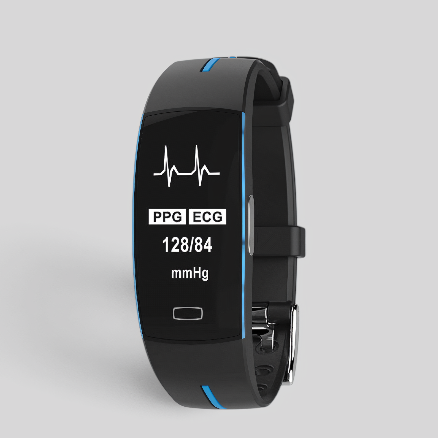 Blood pressure and heart rate monitor, black silicone, with